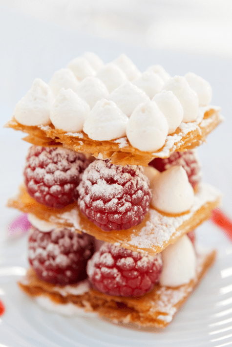 Léger mille feuilles aux framboises