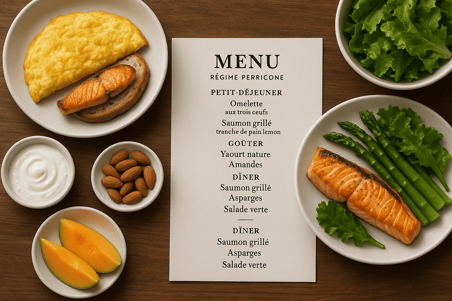 Menu Perricone - Exemples de plats équilibrés
