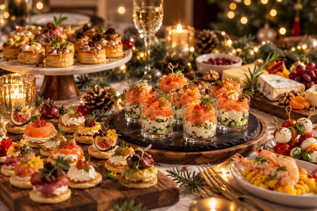 Bouchées gourmandes pour un apéro dînatoire de Noël